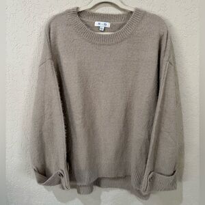 She + Sky Large Cream/Beige Oversized Hi Low Sweater